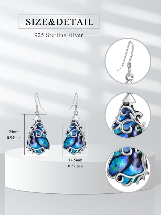 Midari Heart Dangle Earrings 925 Sterling Silver Leverback Drop Earrings Teacher Music Art Jewelry Gifts for Women Students Apple/Guitar/Palette/Note Design