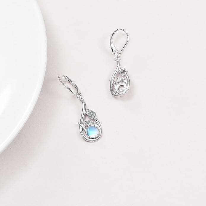 Silver Earrings for Women Sterling Silver Filigree Earrings Teardrop Dangle Drop Filigree Jewelry Gift for Women Mother Mom