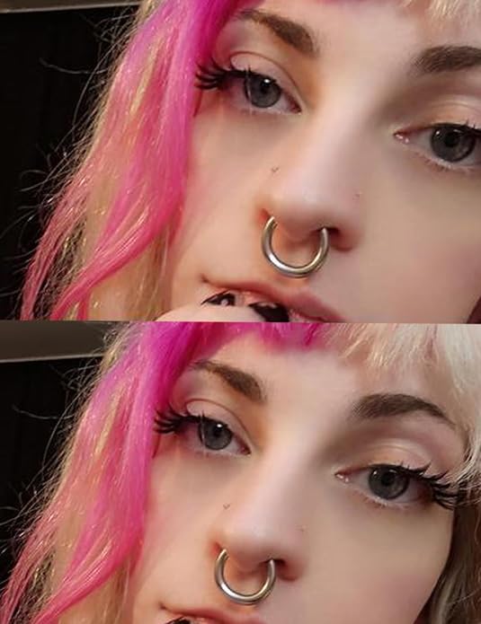 20G-2G Surgical Steel Hinged Clicker Septum Nose Rings Gauges Earrings Seamless Hoops Eyebrow Lip Ring Cliker Helix Tragus Daith Rook Earrings for Women Men