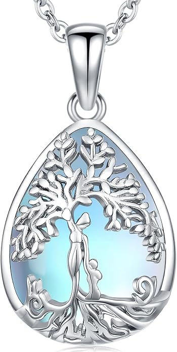 Tree of Life Necklace Family Teardrop/Heart Pendant Mother Jewelry Gifts for Women Grandma Wife Mom