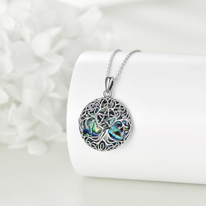 YFN Tree of Life Necklace Sterling Silver Celtic Knot Tree Pendant Jewelry Gifts for Women Men