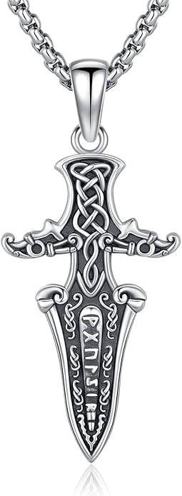 Thors Hammer Necklace/Viking Tree of Life/Valknut/Vegvisir/Triskelion/Sword/Spear Point Arrowhead/Urn Necklace for Ashes/Compass Necklace 925 Sterling Silver Amulet Jewelry for Men Women