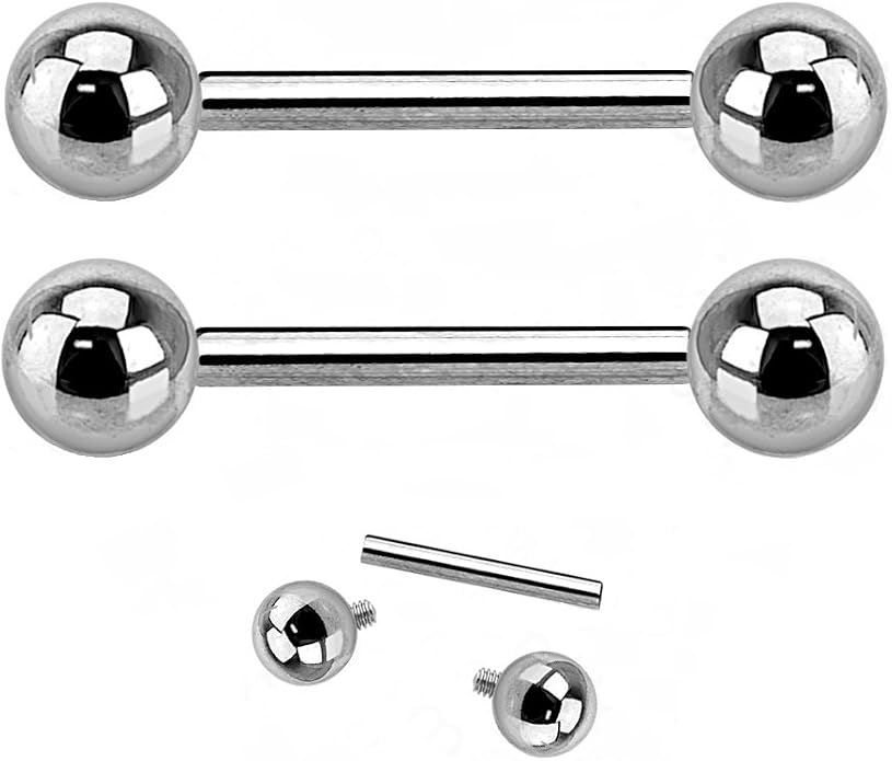 Pierced Owl - G23 Implant Grade Solid Titanium Internally Threaded Barbells, Sold as a Pair