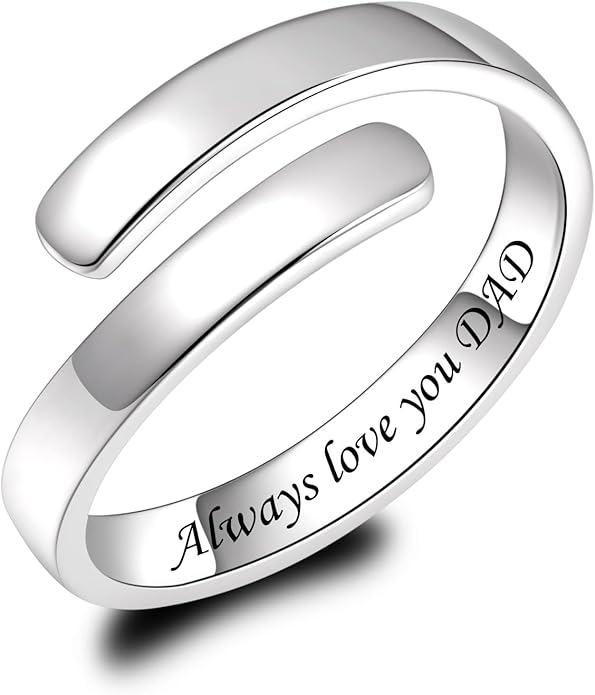 BEILIN 925 Sterling Silver Inspirational Jewelry Rings Adjustable Ring Personality Encouragement Gift for Teens Women