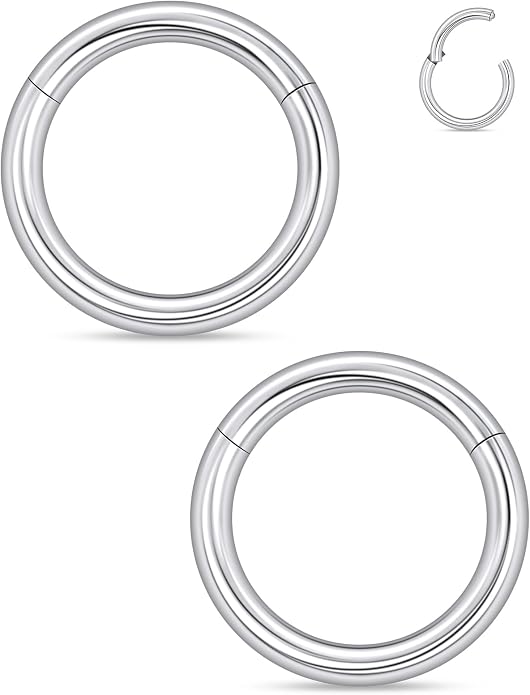20G 18G 16G 14G 12G 10G 8G 6G 4G 2G Nose Rings Hoops Astm F136 Titanium Clicker Septum Lip Ring Tragus Helix Daith Rook Conch Snug Cartilage Lobe Earrings Hoop Piercing Jewelry For Women Men