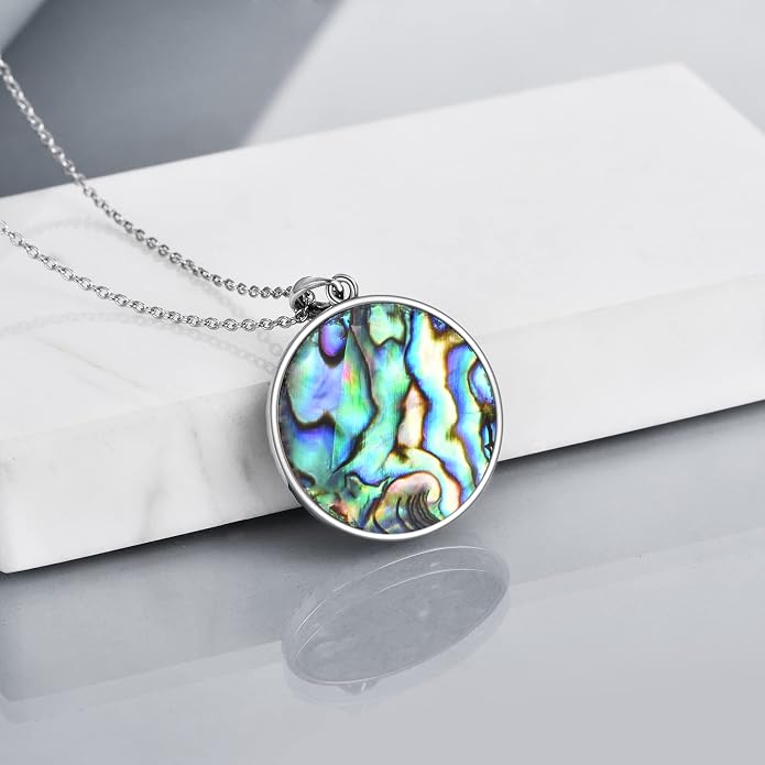 ONEFINITY Tree of Life Necklace for Women Sterling Silver Abalone Shell Crystal Tree of Life Pendant Necklace Family Tree Jewelry for Mom Daughter Sister Girls Christmas Gifts