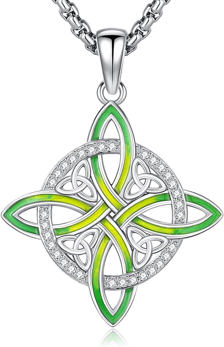 Pentagram/Celtic Knot/Witches Knot/Santa Muerte/Triple Moon Goddess/Baphomet/Hecate Necklace Sterling Silver Magic Wiccan Amulet Pagan Jewelry for Women Men
