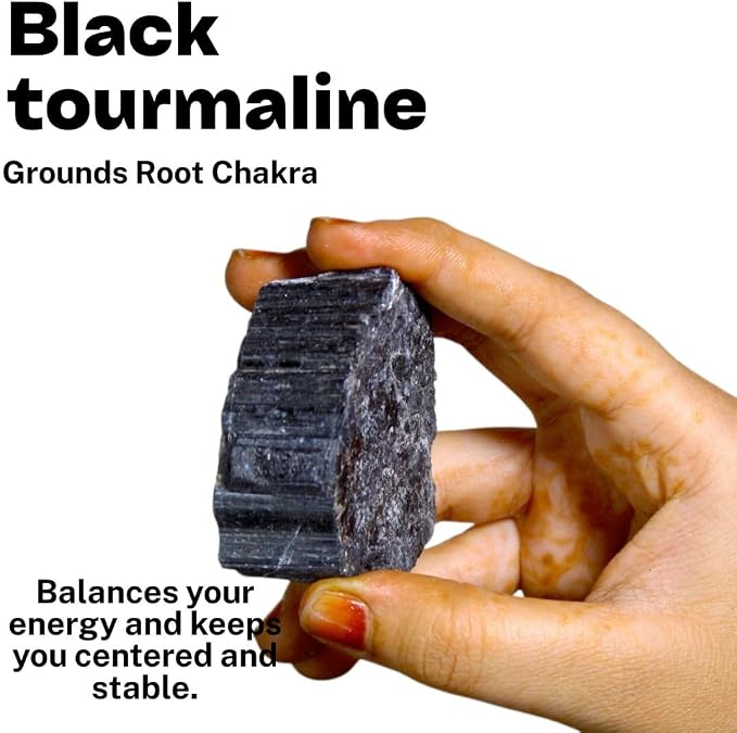 Large 1.25-2.0” Natural Black Tourmaline Raw Crystals Stones for Meditation, Chakra, Reiki, Crystal Grid, Energy Work, Wire Wrapping, Tumbling & Spiritual Home Decor