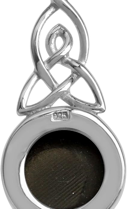 Silvershake 8MM Round Shape Gemstone White Gold Plated or Yellow Gold Plated 925 Sterling Silver Triquetra Celtic Knot Pendant or Pendant with 18 Inches Chain Necklace Jewelry for Women