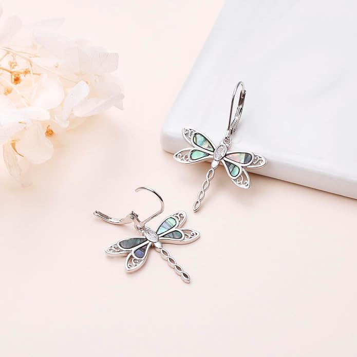 925 Sterling Silver Filigree Dangle Drop Earrings Daisy/Lotus/Rose Flower/Moonstone Leverback Teardrop Earrings for Women Infinity Celtic Knot Daisy Lotus Jewelry for Mothers Day