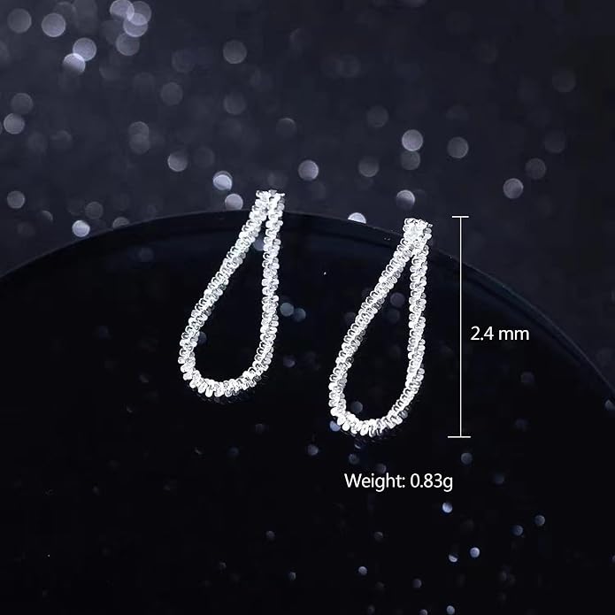 925 Sterling Silver Tassel Chain Dangle Earrings for Women Sparkling Long Fringe Dangle Drop Earrings Bling Line Minimalist Wedding Studs Earring Jewelry Birthday Christmas Gifts for Her