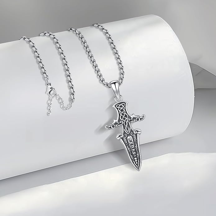 Thors Hammer Necklace/Viking Tree of Life/Valknut/Vegvisir/Triskelion/Sword/Spear Point Arrowhead/Urn Necklace for Ashes/Compass Necklace 925 Sterling Silver Amulet Jewelry for Men Women