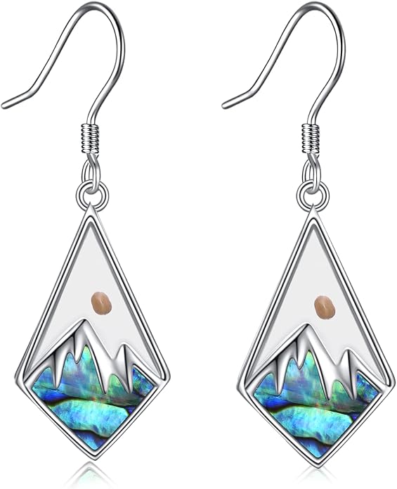 AOBOCO Mustard Seed Earrings for Women Sterling Silver Mountain Cross Earrings Dangle Christian Religion Jewelry Mothers Day Birthday for Mom Wife Friends