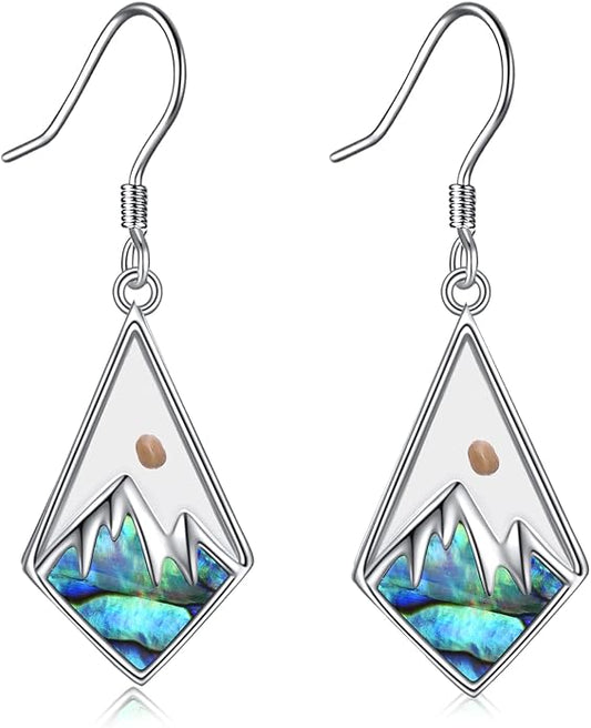 AOBOCO Mustard Seed Earrings for Women Sterling Silver Mountain Cross Earrings Dangle Christian Religion Jewelry Mothers Day Birthday for Mom Wife Friends