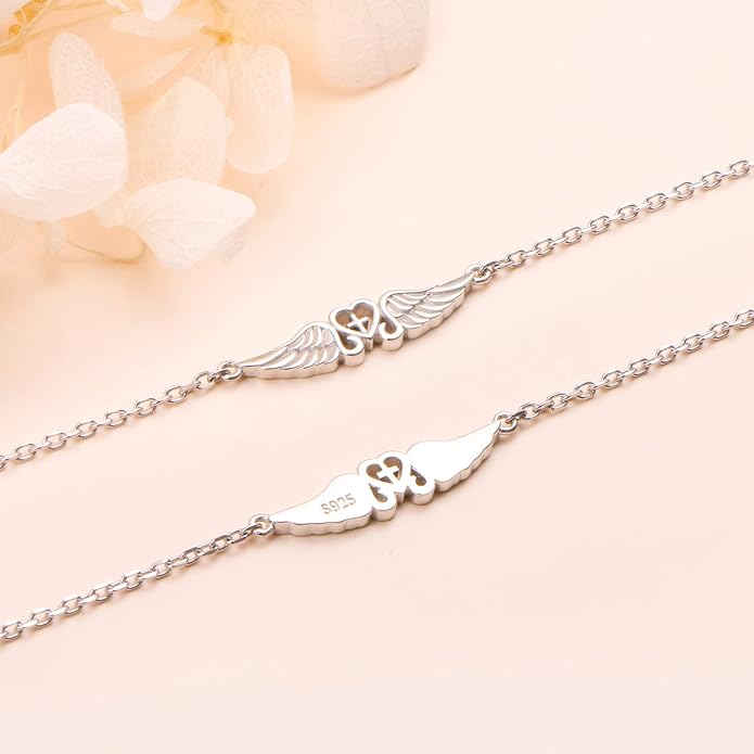 FLYOW S925 Sterling Silver Anklet for Women Summer Boho Beach Charm Adjustable Foot Ankle Bracelet Jewelry Birthday Gift