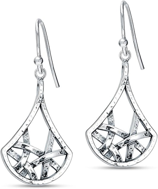 LeCalla 925 Sterling Silver Antique Earrings for Women | Filigree Leverback Dangle Earring | Drop Dangle Earrings for Women | Oxidized Silver Jewelry for Her Mom Wife