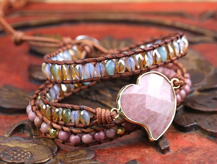 Women Wrap Bracelets Boho Natural Stone Jasper Turquoises Strand Bracelet Jewelry Collection