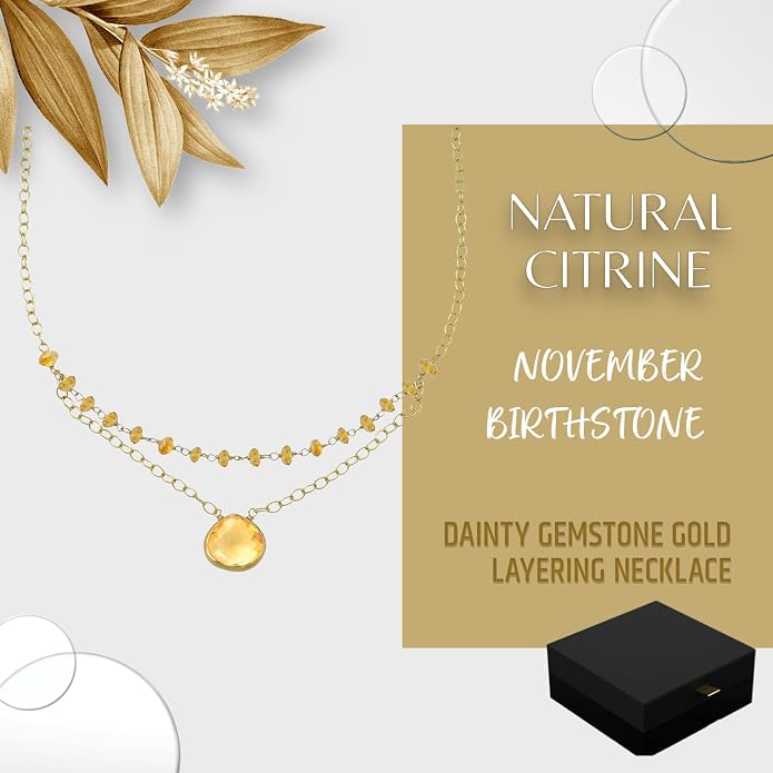 Layering Necklace for Women, Premium Layered Gold Healing Crytsal Necklaces - Tarnish Free 18K Gold Vermeil Certified S925 Classic Stack Necklace Gold Jewelry for Women - Mothers Day Gifts for Mom Wife