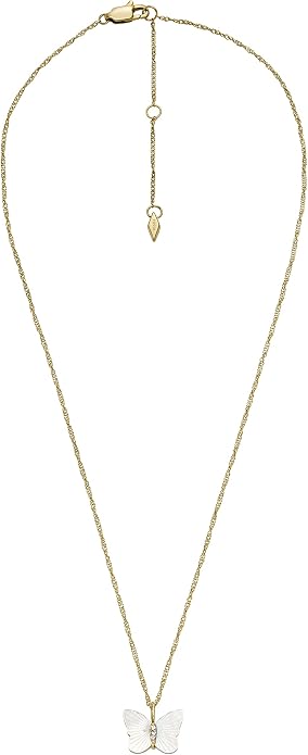 Fossil Women's Gold-Tone Stainless Steel Pendant Chain Necklace for Women