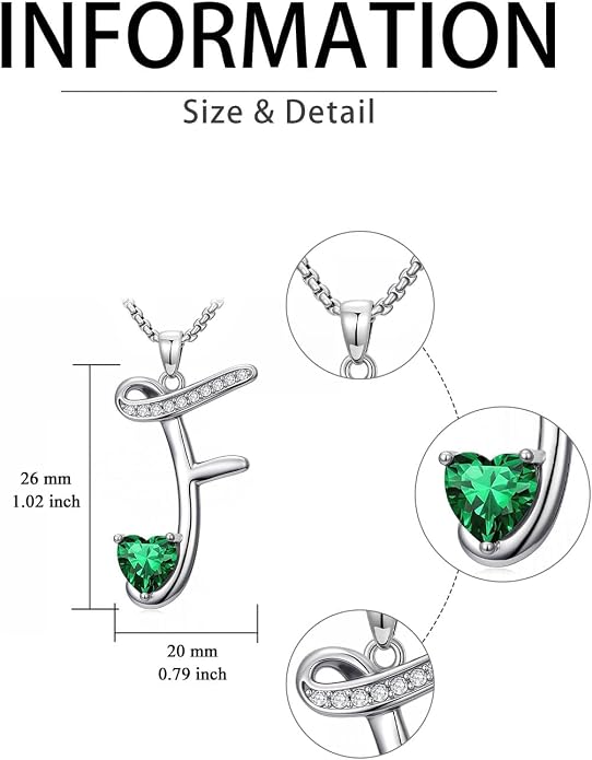 Birthday Gifts for Women Alphabet A to Z Initial Birthstone Pendant Necklaces for Women - 18k White Gold Plated Personalized Name Jewelry Anniversary Graduation Gifts for Wife Her Daughter Girlfriend(with Gift Box)