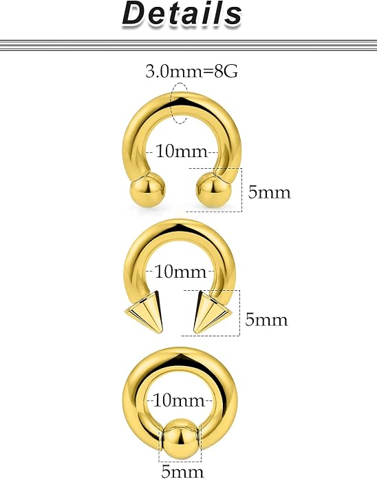 00G 0G 2G 4G 6G 8G 10G 12G 14G 16G Septum Rings Silver Black Surgical Steel Heavy Gauges Earrings Stretching kit Eyebrow Lip Septm Nose Rings Helix Tragus Daith Rook Earrings Hoops 10mm-19mm