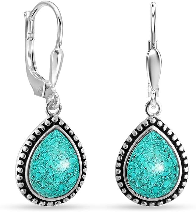 LeCalla 925 Sterling Silver Leverback Dangle Earrings for Women | Gemstone Drop Dangle Earring Jewelry Gifts for Wedding, Anniversary, Christmas, Valentine’s Day, New Year