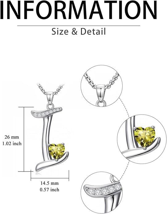 Birthday Gifts for Women Alphabet A to Z Initial Birthstone Pendant Necklaces for Women - 18k White Gold Plated Personalized Name Jewelry Anniversary Graduation Gifts for Wife Her Daughter Girlfriend(with Gift Box)