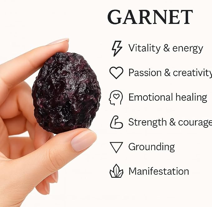 Large 1.25-2.0” Natural Garnet Raw Crystals Stones for Meditation, Chakra, Reiki, Crystal Grid, Energy Work, Wire Wrapping, Tumbling & Spiritual Home Decor
