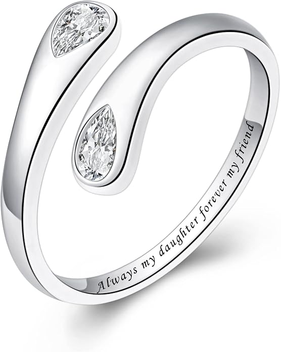 Fookduoduo 925 Sterling Silver Ring Inspirational Jewelry adjustable Wrap Open Rings for Women
