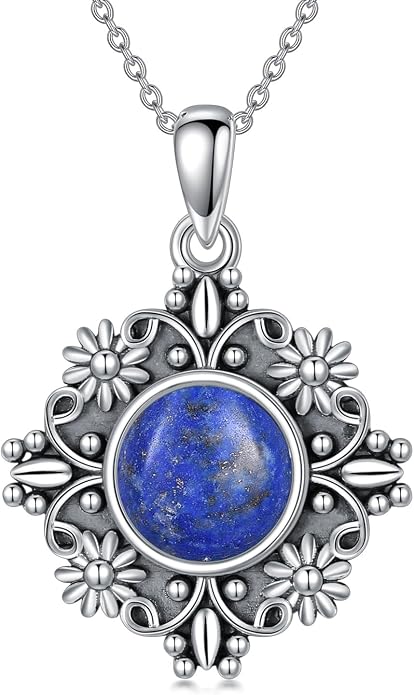 PELOVNY Celtic Knot Necklaces for Women 925 Sterling Silver Gemstone/Birthstone Teardrop Infinity Necklace Irish Celtic Pendant Jewelry Gifts for Mom Daughter Wife