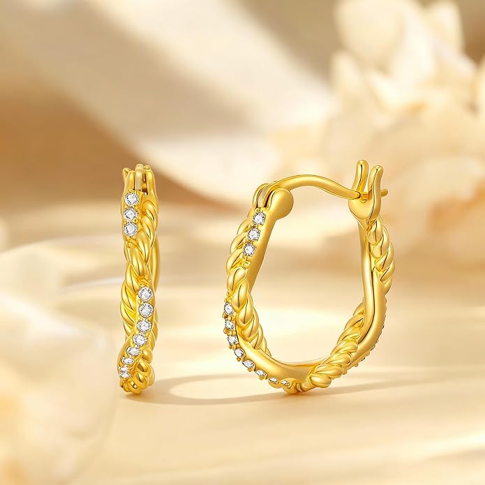 Gold Dainty Hoop Earrings for Women Hypoallergenic Lightweight 14K Gold Huggie Earrings Jewelry Valentines Day Gifts for Wife Girlfriend Her