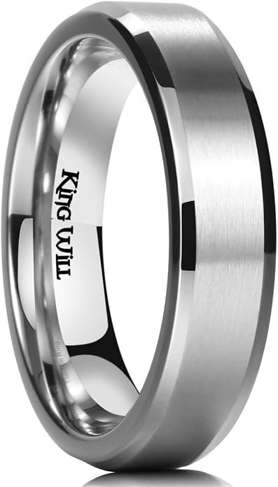King Will Titanium Wedding Band for Men Women- 3-10mm Width Black/Sliver/Gold High Purity Titanium Promise Wedding Ring Comfort Fit for Daily Wear Size 6-14