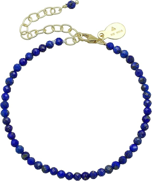 Faceted Bracelet for Women, Certified 925 Sterling Silver with 18K Gold Vermeil Healing Crystal Bracelets for Women - Crystals and Healing Stone Bracelet Women Jewelry for Gift
