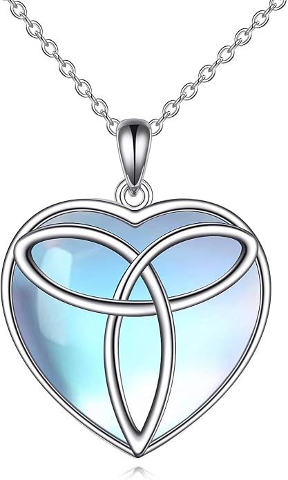 YAFEINI 925 Sterling Silver Moonstone Necklace Filigree Teardrop Pendant Necklace Jewelry for Women Girls