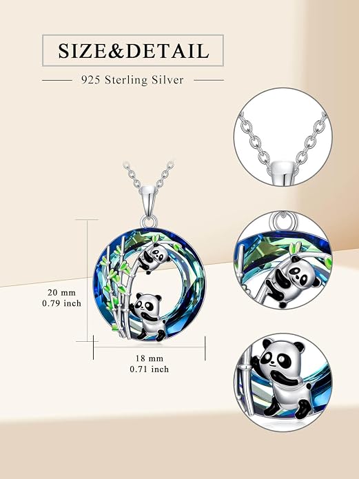 TOUPOP Sterling Silver Tree of Life Hummingbird/Dragonfly/Owl/Panda Necklace Crystal Bird Jewelry Birthday Christmas Valentines Day Gifts for Her Girlfriend Mom
