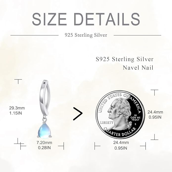 Dangle Clicker Belly Button Ring for Women Surgical Sterling Silver Belly Ring Simple Reverse Navel Rings Body Jewelry