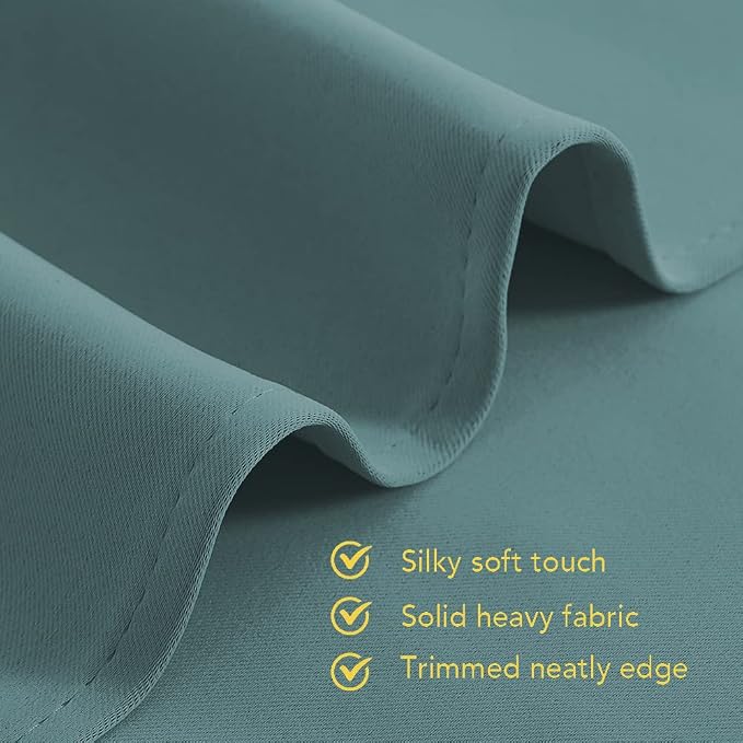 NICETOWN 2 Panels Blackout Curtains, Rod Pocket Window Curtains Room Darkning Drapes for Bedroom/Living Room, Thermal Insulated Solid Draperies for Home Office/Study, 62 by 72-Inch, Greyish Blue