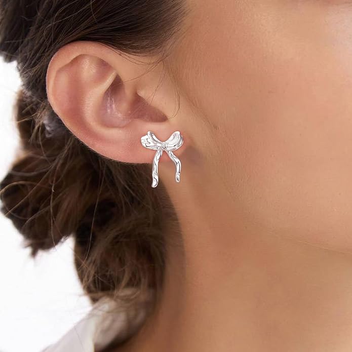 Palpitate Bow Earrings 925 Sterling Silver Women's Earrings Bow Jewelry Birthday Anniversary Christmas