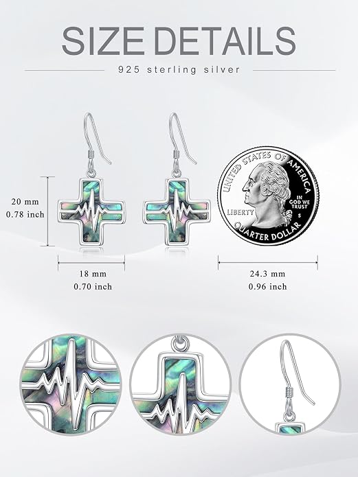 Midari Heart Dangle Earrings 925 Sterling Silver Leverback Drop Earrings Teacher Music Art Jewelry Gifts for Women Students Apple/Guitar/Palette/Note Design