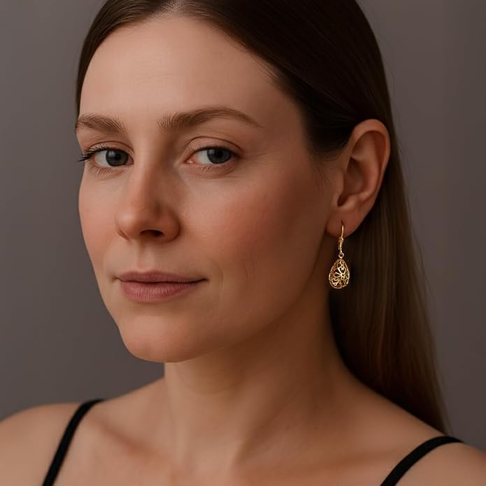 LeCalla 925 Sterling Silver Leverback Drop Earrings | Lightweight Italian Teardrop Dangle Earring for Women