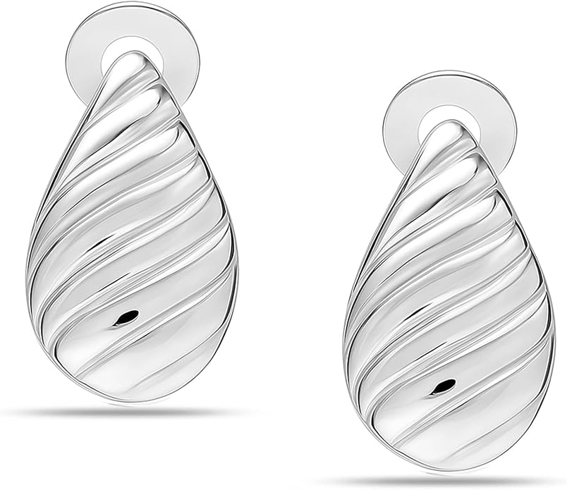 LeCalla 925 Sterling Silver Small Medium Clip On Earrings Non-Pierced Clip-On Stud Earring for Teen Women