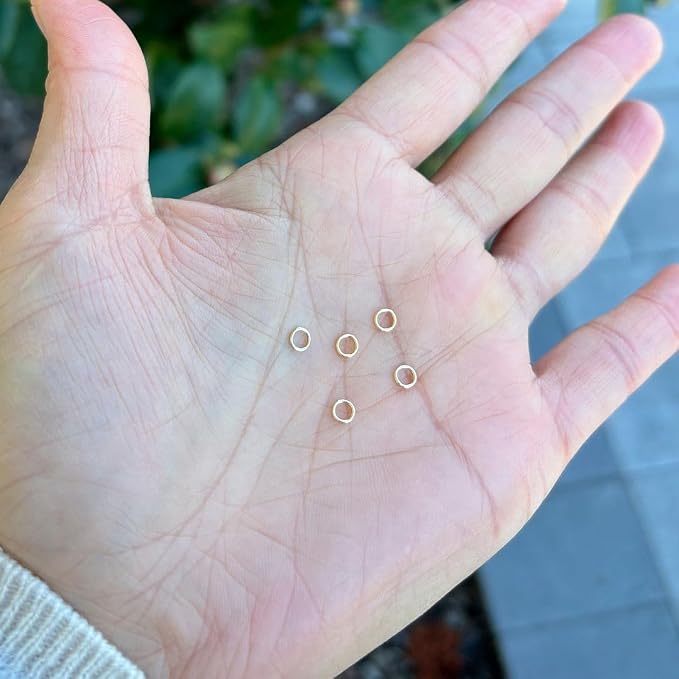 50pcs Adabele Real 1/20 14K Gold Filled Closed Jump Rings 4mm (0.16 Inch) Small O Ring Connector (0.64mm/22 Gauge)