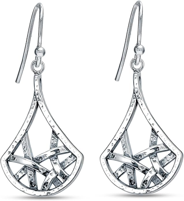 Charmsy 925 Sterling Silver Light-Weight Antique Filigree Teardrop Drop Earrings for Women