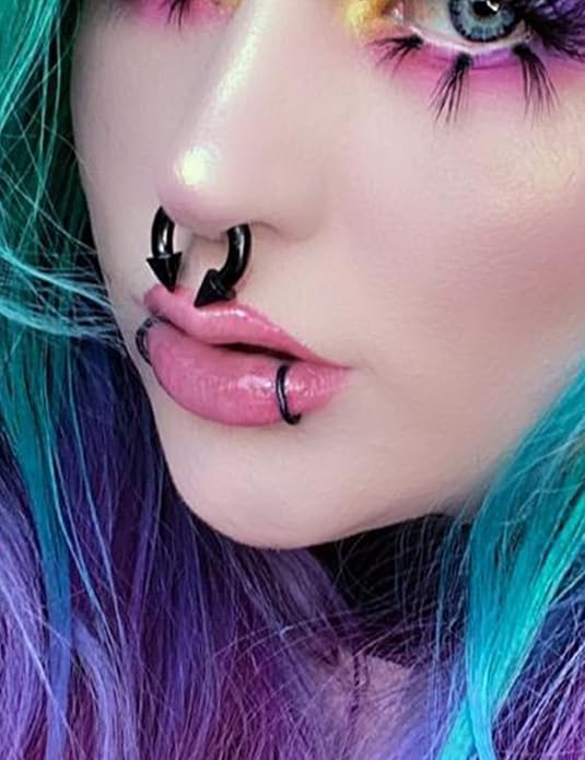 00G 0G 2G 4G 6G 8G 10G 12G 14G 16G Septum Rings Silver Black Surgical Steel Heavy Gauges Earrings Stretching kit Eyebrow Lip Septm Nose Rings Helix Tragus Daith Rook Earrings Hoops 10mm-19mm