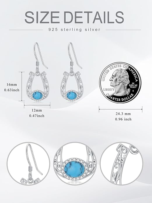 Dorunmo 925 Sterling Silver Western Dangle Earrings for Women Bohemian Earrings Hypoallergenic Christmas Jewelry Gifts for Women