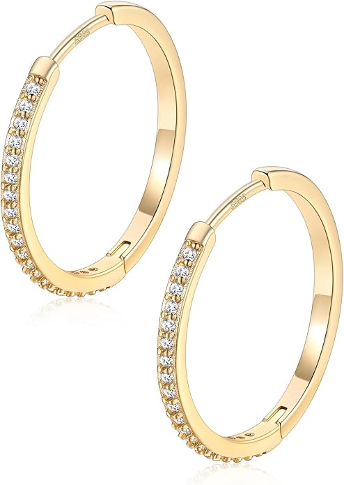 FaithHeart 925 Sterling Silver Post Huggie Hoop Earrings for Women, Silver Small Hoop Earring, Hypoallergenic Cartilage Earrings for Women