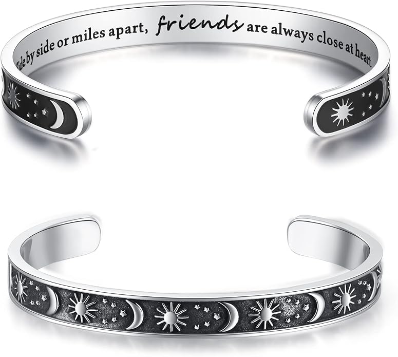 TONY & SANDY Inspirational Bracelets for Women Teen Girls Personalized Gifts for Daughter Granddaughter Mom Sister Friends Stainless Steel Engraved Cuff Birthday Easter Christmas