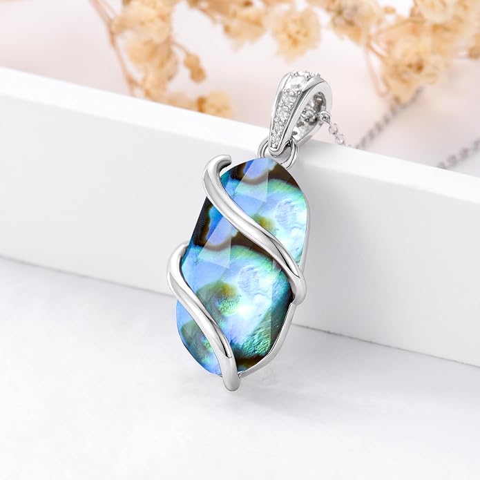 HPQQ Necklace for Women 925 Sterling Silver Dainty Gemstone Pendant Fine Jewelry Birthday Mothers Day Gifts for Mom Wife Her