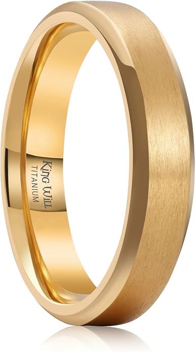 King Will Titanium Wedding Band for Men Women- 3-10mm Width Black/Sliver/Gold High Purity Titanium Promise Wedding Ring Comfort Fit for Daily Wear Size 6-14