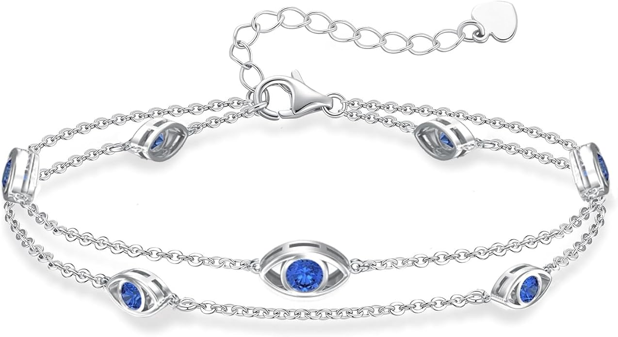 925 Sterling Silver Ankle Bracelet Evil Eye/Dolphin/Sea Turtle/Infinity/Wave Seashell/Hamsa Ankle Bracelet Adjustable Summer Beach Ocean Jewelry for Women